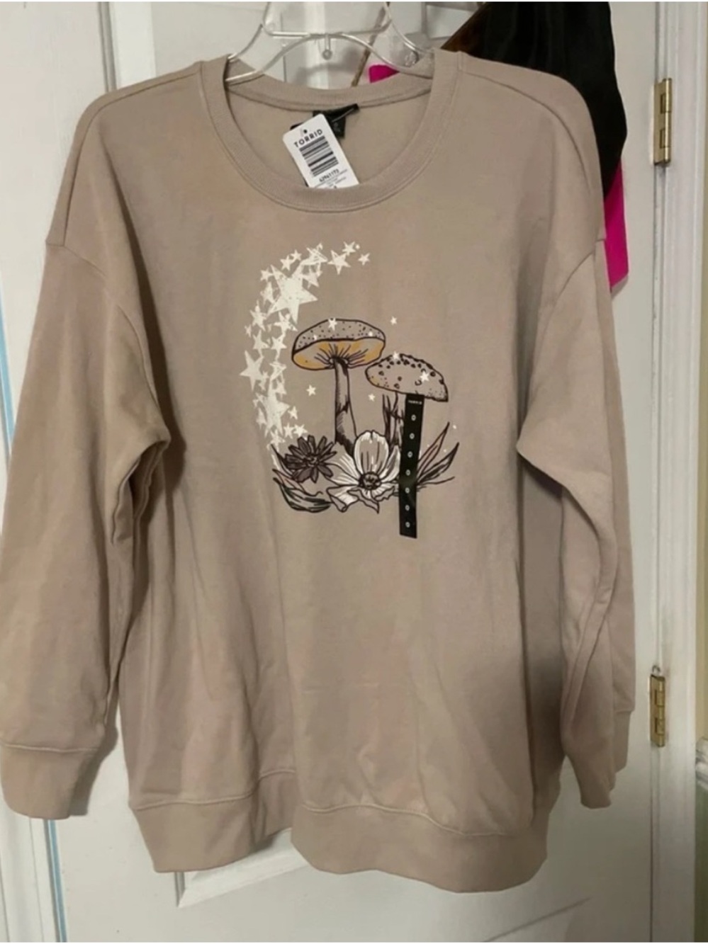 Torrid Beige Mushroom & Floral Graphic Crewneck